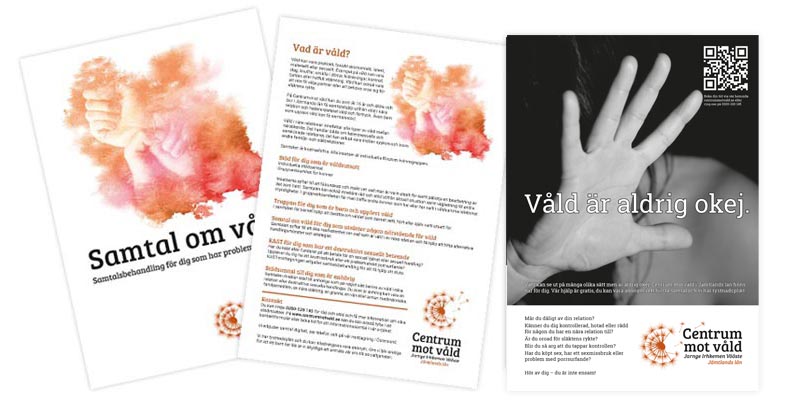 Bilder på olika typer av informationsmaterial från CMV